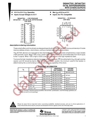 SN74ACT241DWRG4 datasheet  